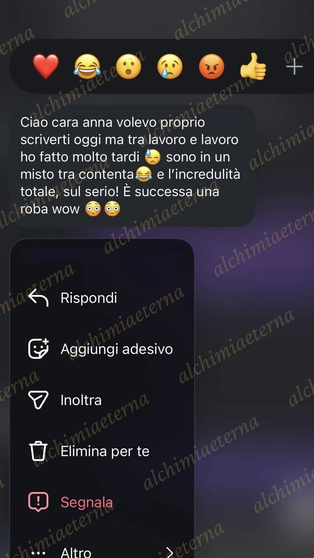 Schermata del riscontro di un cliente 12