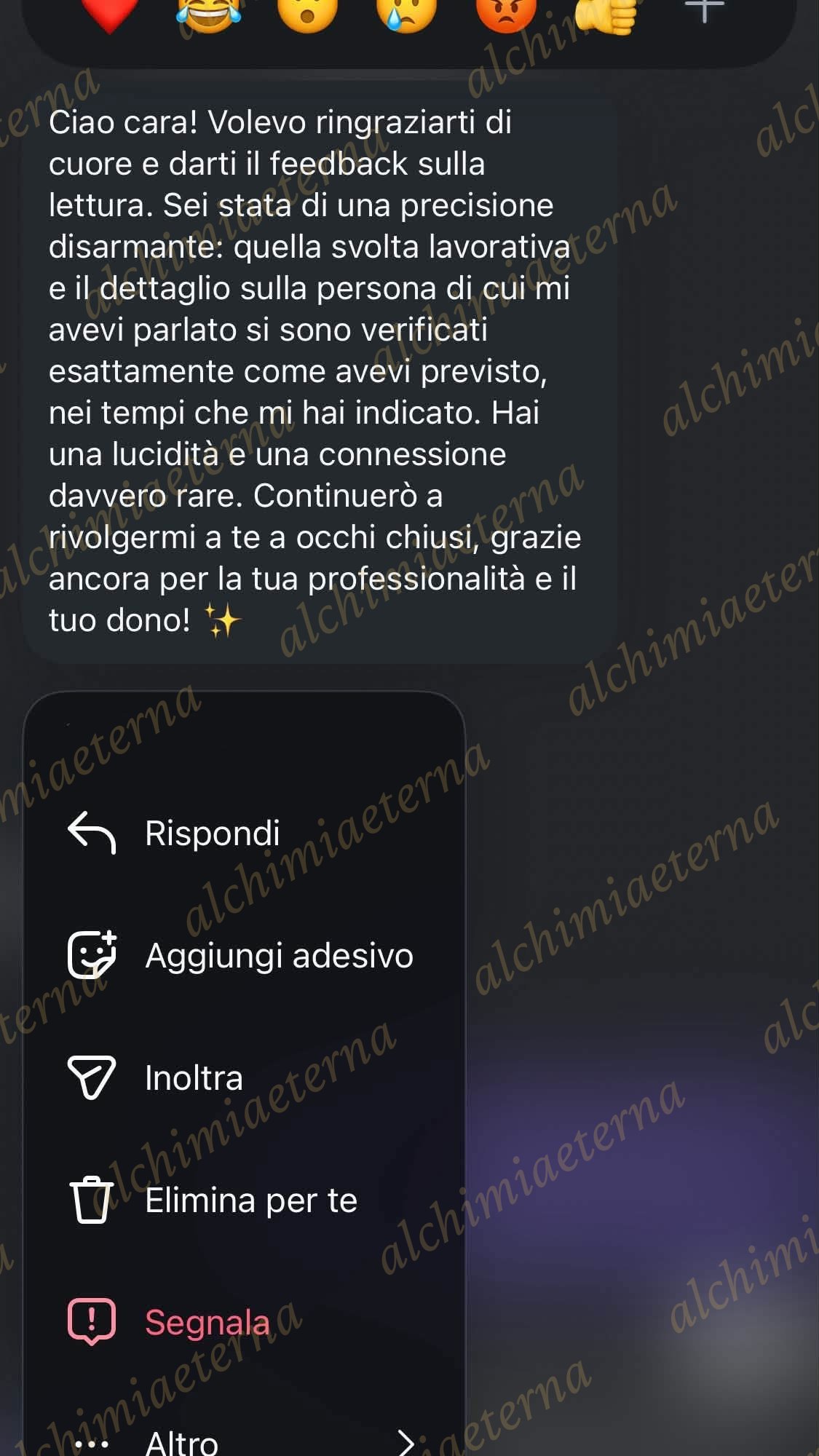 Schermata del riscontro di un cliente 8