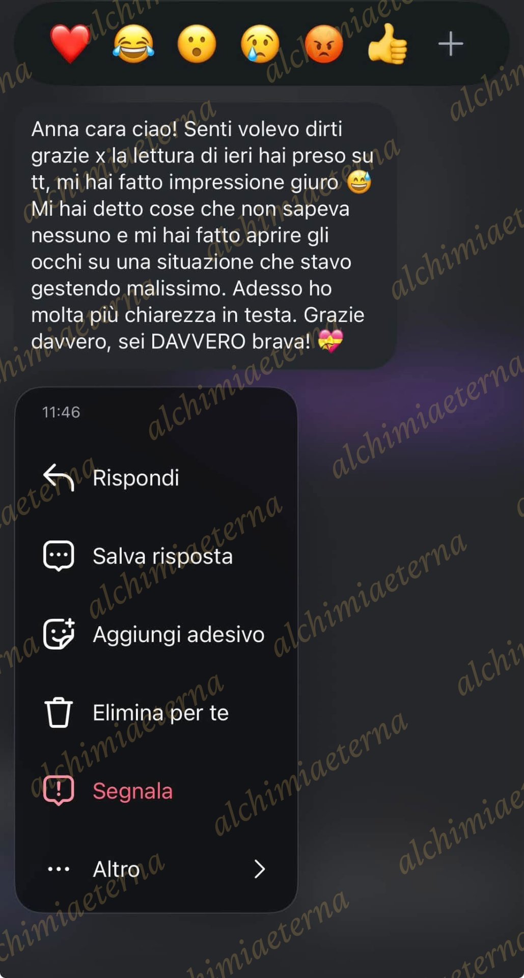 Schermata del riscontro di un cliente 9
